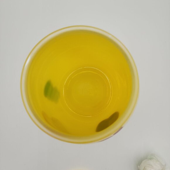 Bartlett Collins Yellow Handpainted Glass Cookie Jar MCM Handpainted VTG 9.5 in - Picture 11 of 16